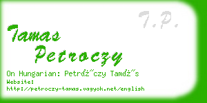 tamas petroczy business card