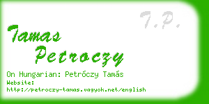 tamas petroczy business card